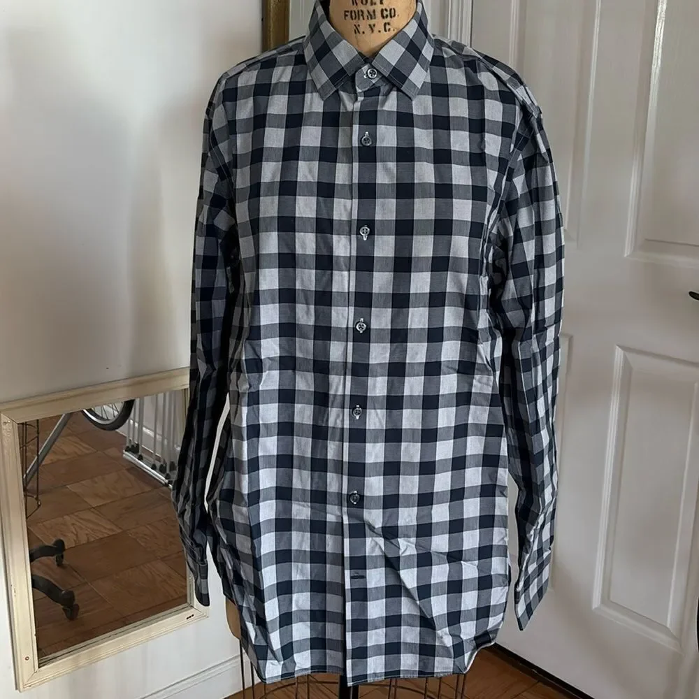 Never Worn! Banana Republic Dress Shirt Button Down Plaid Size Large